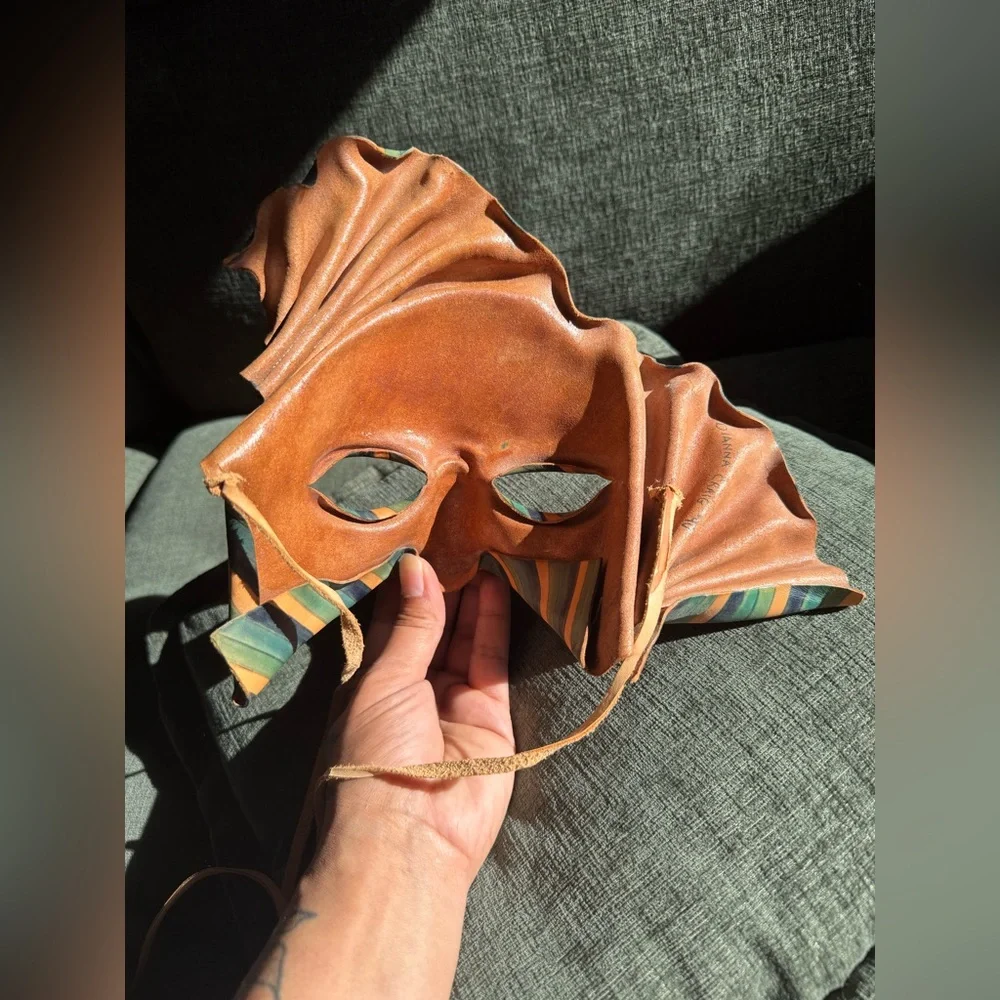 Handmade Masquerade Striped Multicolor Mask